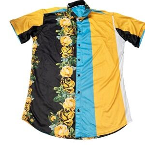 Resortwear Floral Button Up‎ Breathable Shirt Mens XL Vacation Summer
